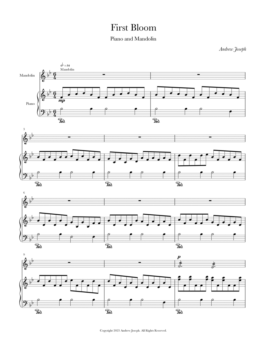 First Bloom Piano scores gallery preview page 1