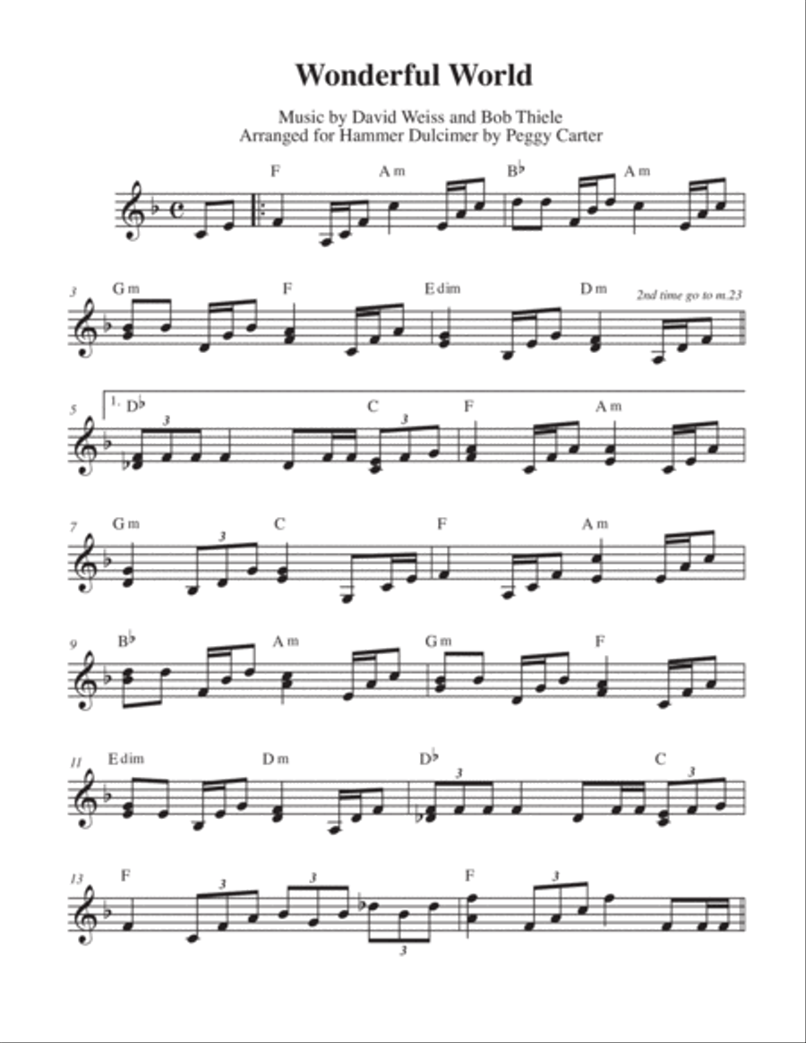 What A Wonderful World Guitar scores gallery preview page 2