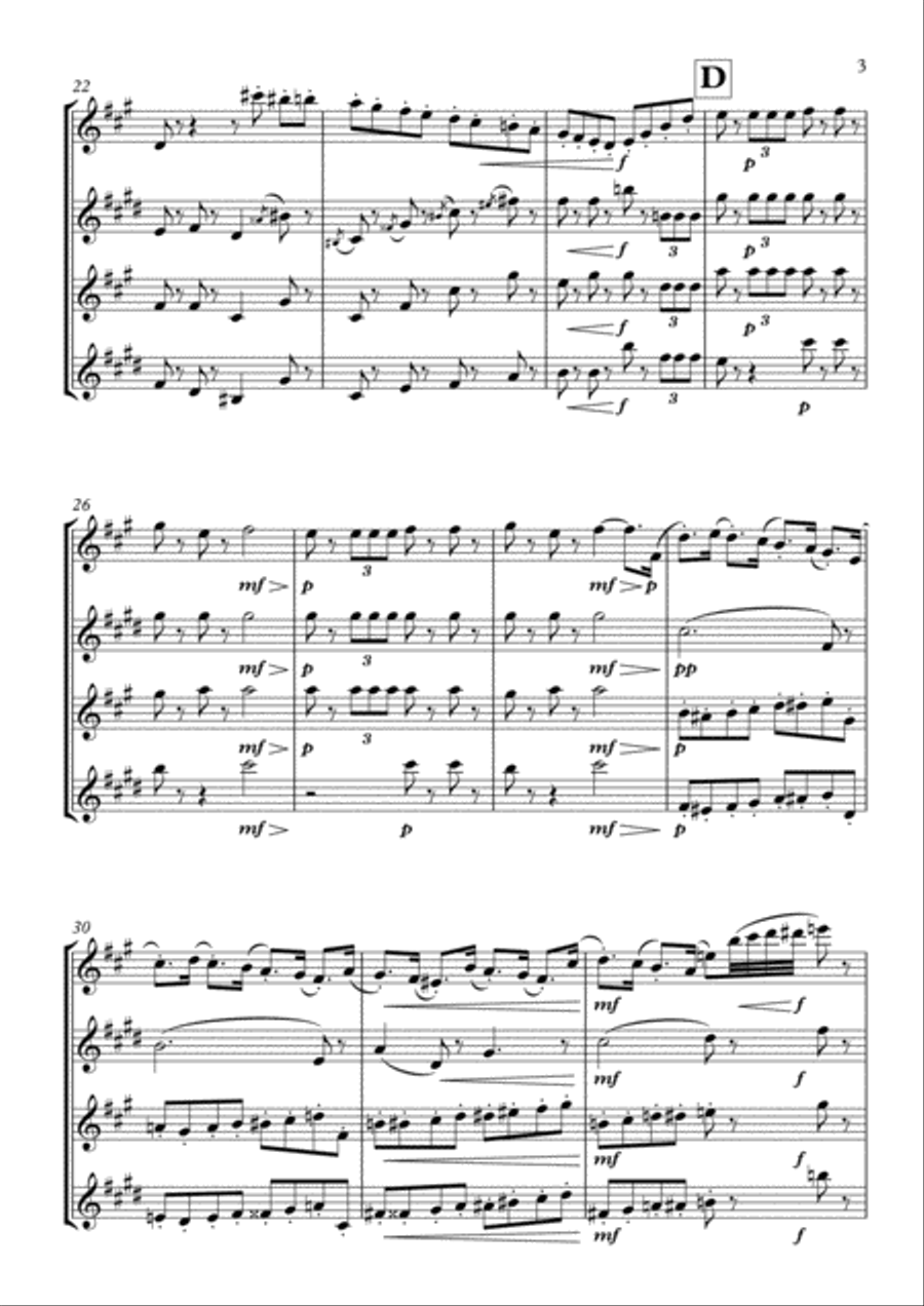 The Nutcracker Suite - 2. March Woodwind Quartet scores gallery preview page 3