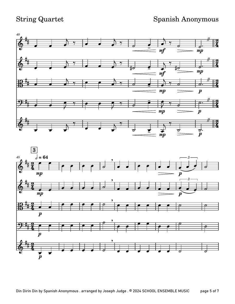 Din Dirin Din String Quartet scores gallery preview page 5