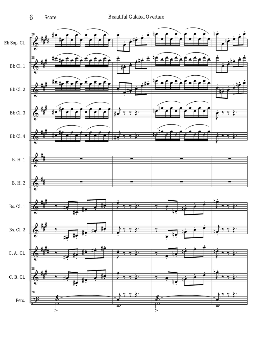 Beautiful Galatea Overture Woodwind Ensemble scores gallery preview page 6