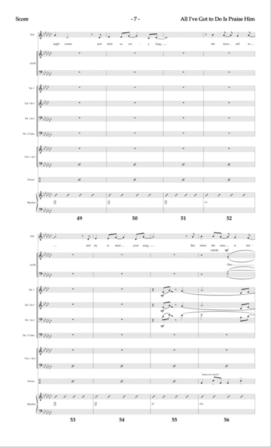 All I've Got to Do Is Praise Him - Brass and Rhythm Score and Parts Choir scores gallery preview page 9