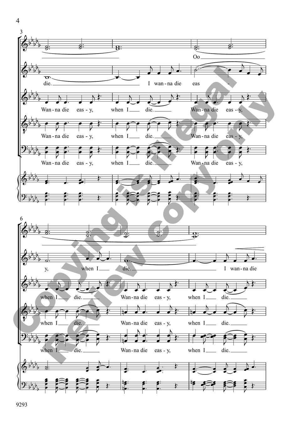 Wanna Die Easy, When I Die Divisi scores gallery preview page 3