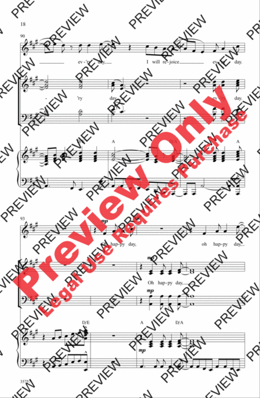 Oh Happy Day 4-Part scores gallery preview page 18