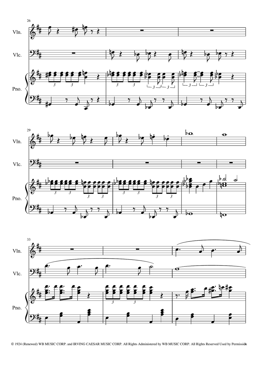 Tea For Two Piano Trio scores gallery preview page 3