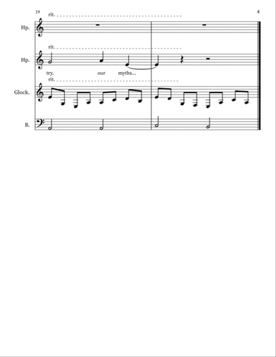 20081988, for harps, glockenspiel & upright bass Double Bass scores gallery preview page 4