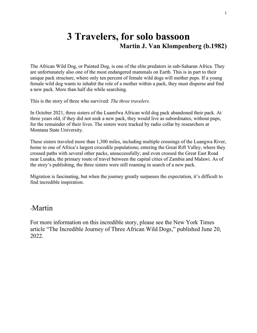 3 Travelers, for solo bassoon Bassoon Solo scores gallery preview page 3