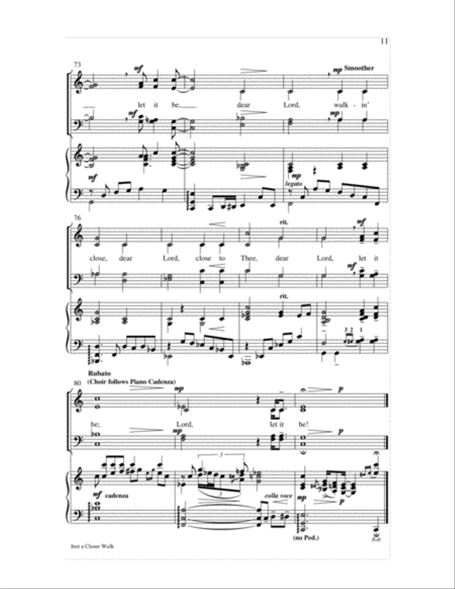 Just a Closer Walk Choir scores gallery preview page 11