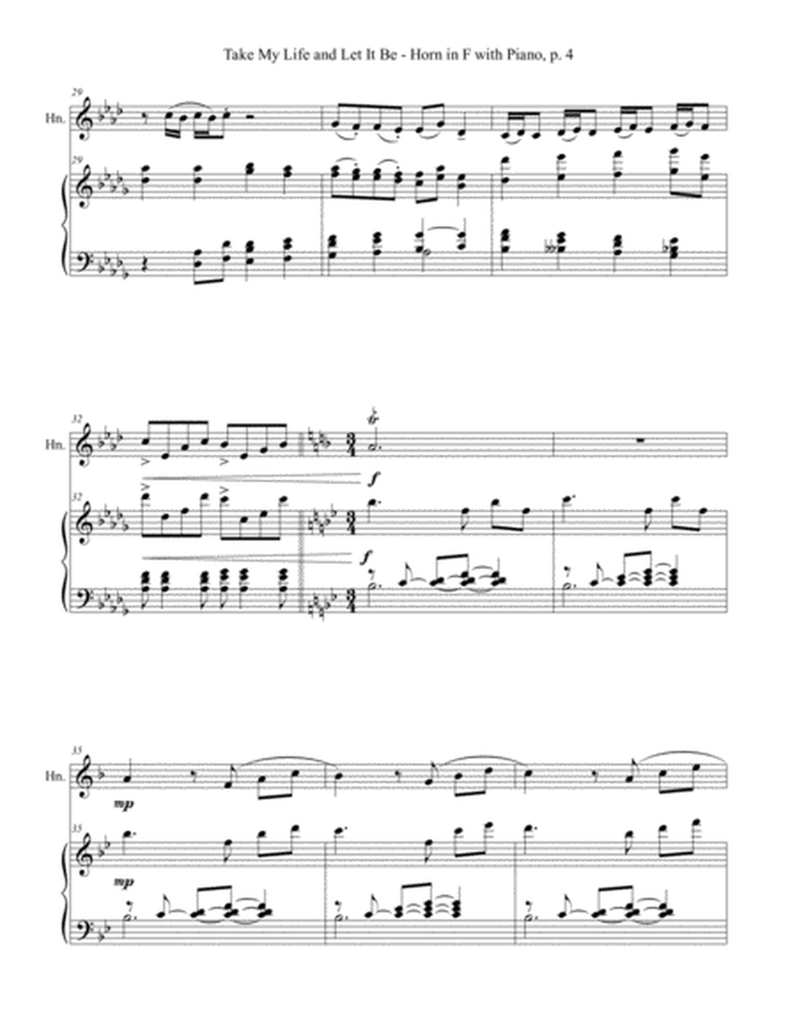 TAKE MY LIFE AND LET IT BE Hymn Sonata (for Horn in F and Piano with Score/Part) image number null
