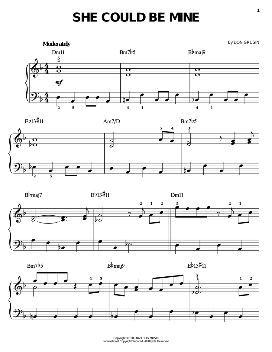 She Could Be Mine Easy Piano scores gallery preview page 1