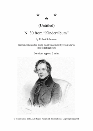 *** (UNTITLED) n. 30 from KINDERALBUM by Schumann - for Wind Band/Ensemble