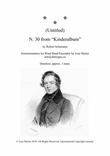 *** (UNTITLED) n. 30 from KINDERALBUM by Schumann - for Wind Band/Ensemble image number null
