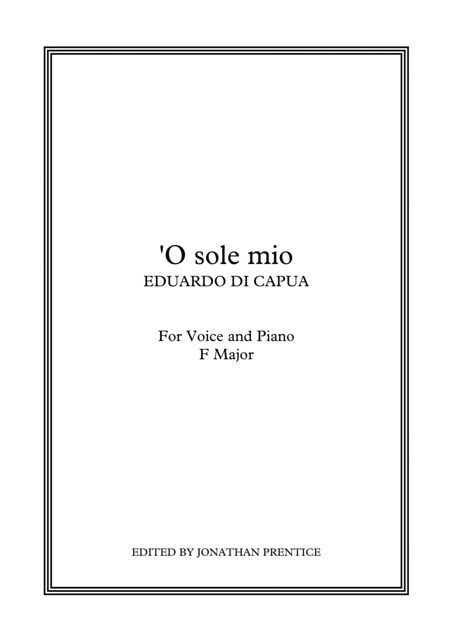 O sole mio (F Major) Voice scores gallery preview page 1