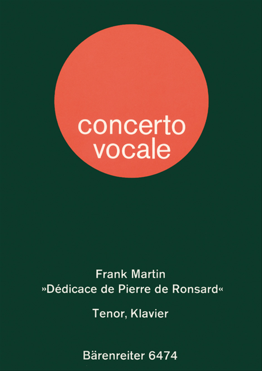 Dédicace de Pierre de Ronsard pour ténor et piano (1945) Tenor Voice scores gallery preview page 1