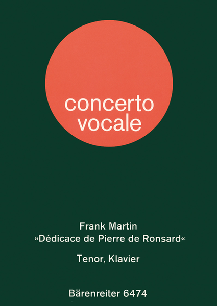 Dédicace de Pierre de Ronsard pour ténor et piano (1945)