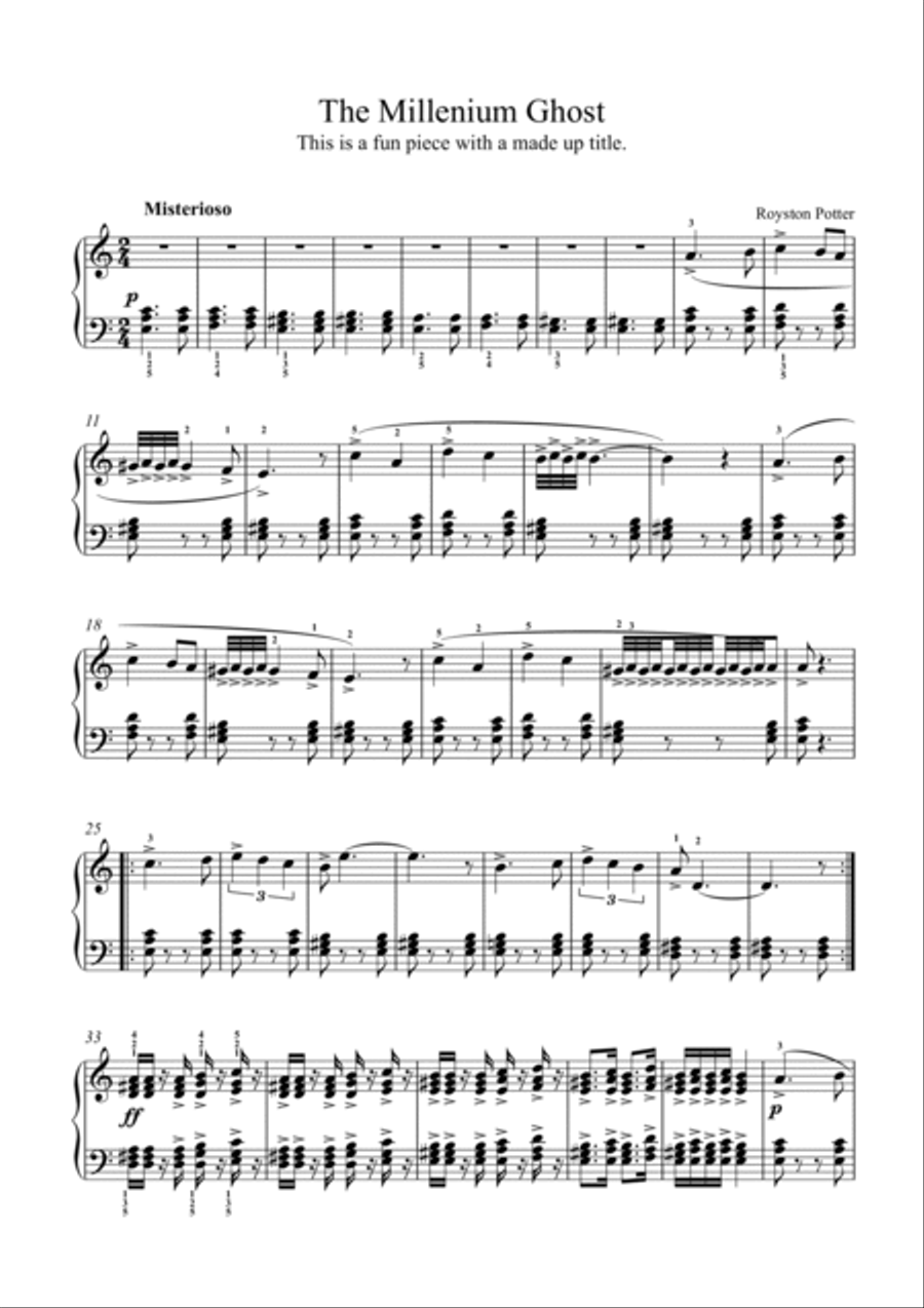 The Millennium Ghost Piano Solo scores gallery preview page 2