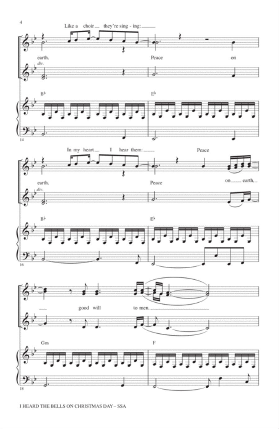 I Heard The Bells On Christmas Day SSA scores gallery preview page 3