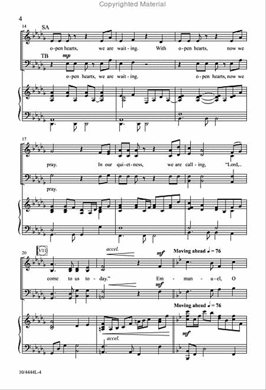 With Open Hearts, We Are Waiting 4-Part scores gallery preview page 3