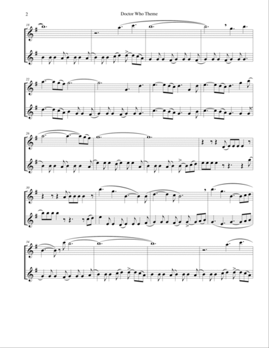 Doctor Who Theme Piccolo scores gallery preview page 2
