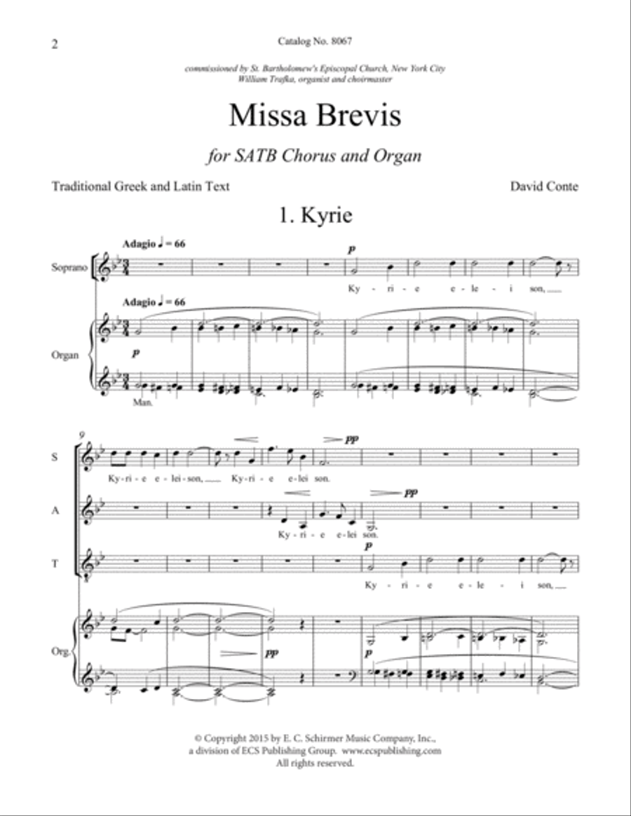 Missa Brevis 4-Part scores gallery preview page 2
