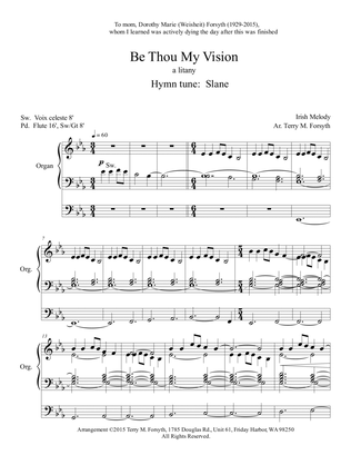Book cover for "Be Thou My Vision", organ solo, litany