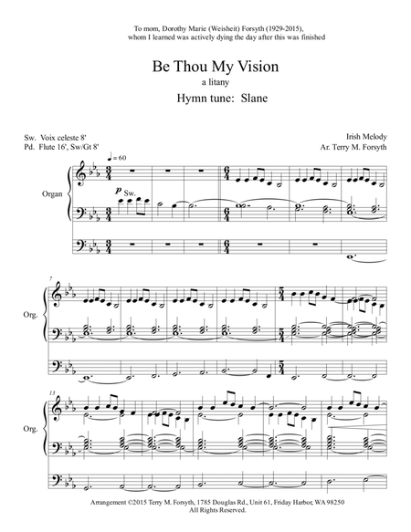 "Be Thou My Vision", organ solo, litany image number null