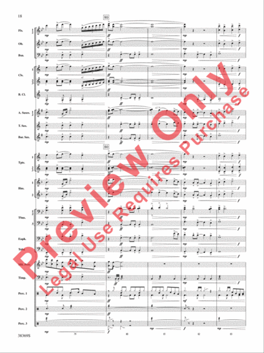 Man of La Mancha Concert Band scores gallery preview page 19
