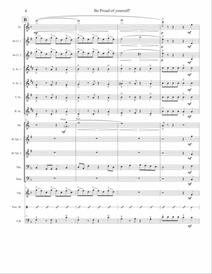 Be Proud of Yourself! For Small Wind Ensemble Concert Band scores gallery preview page 5