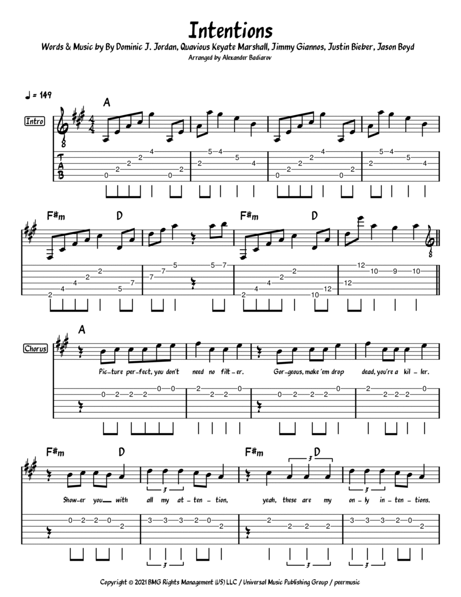 Intentions Electric Guitar scores gallery preview page 1