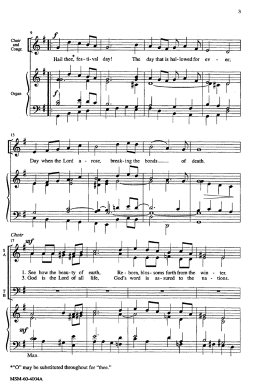Hail Thee, Festival Day Hail Thee, Festival Day 4-Part scores gallery preview page 4