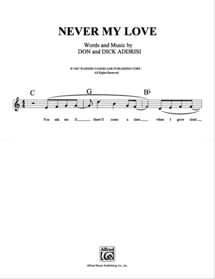 Never My Love School and Community scores gallery preview page 1