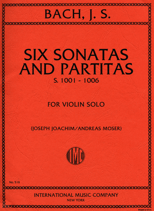 Book cover for Six Sonatas and Partitas, BWV1001-1006