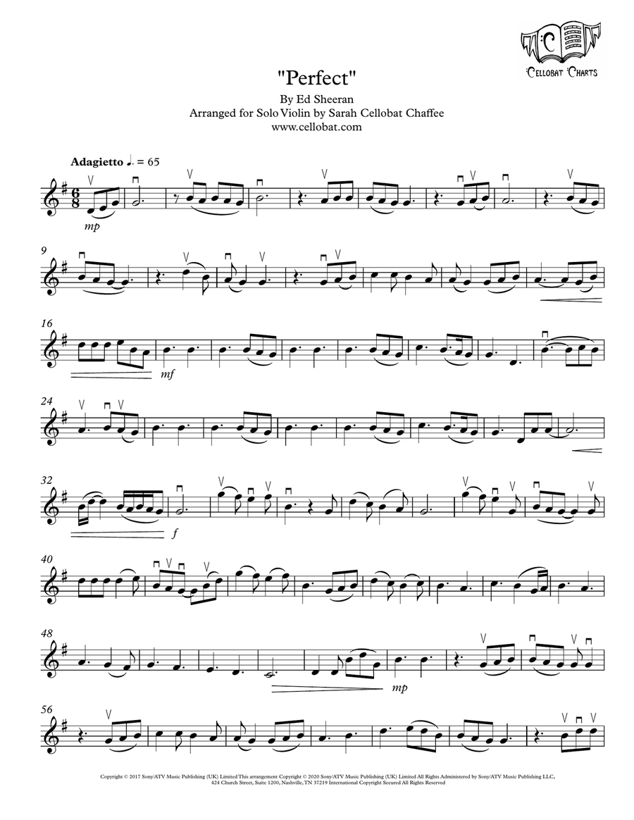 Perfect Violin Solo scores gallery preview page 1