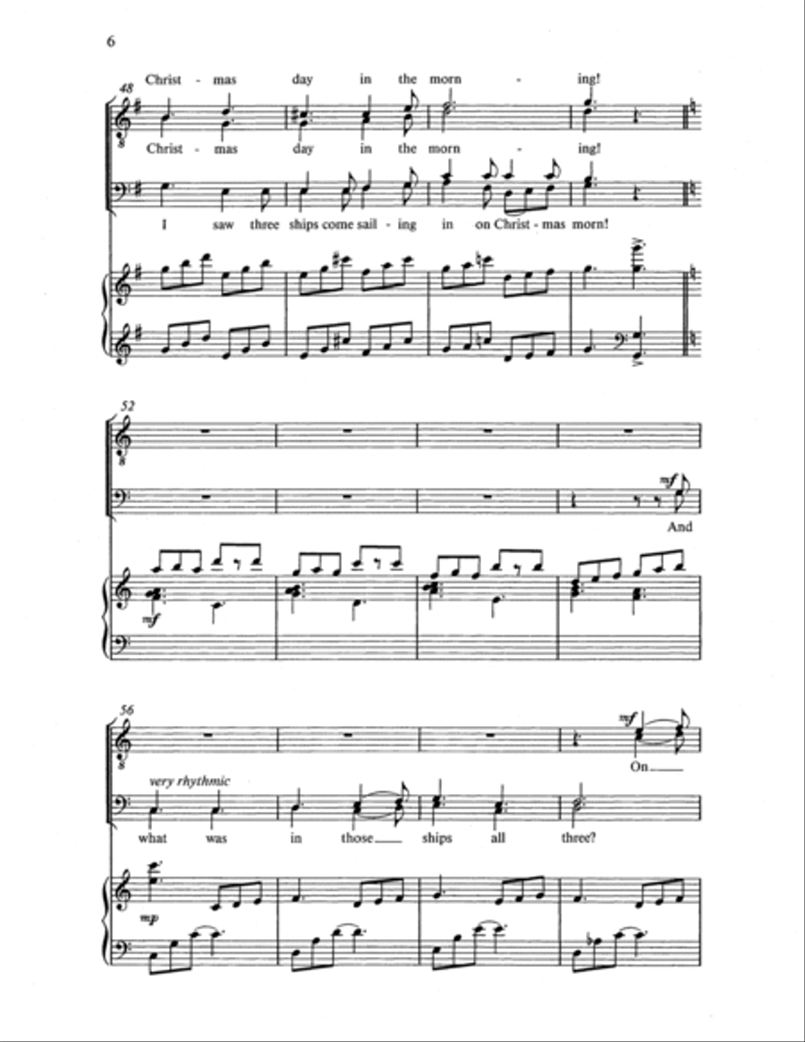 Christmas Trilogy: 1. I Saw Three Ships TTBB scores gallery preview page 5