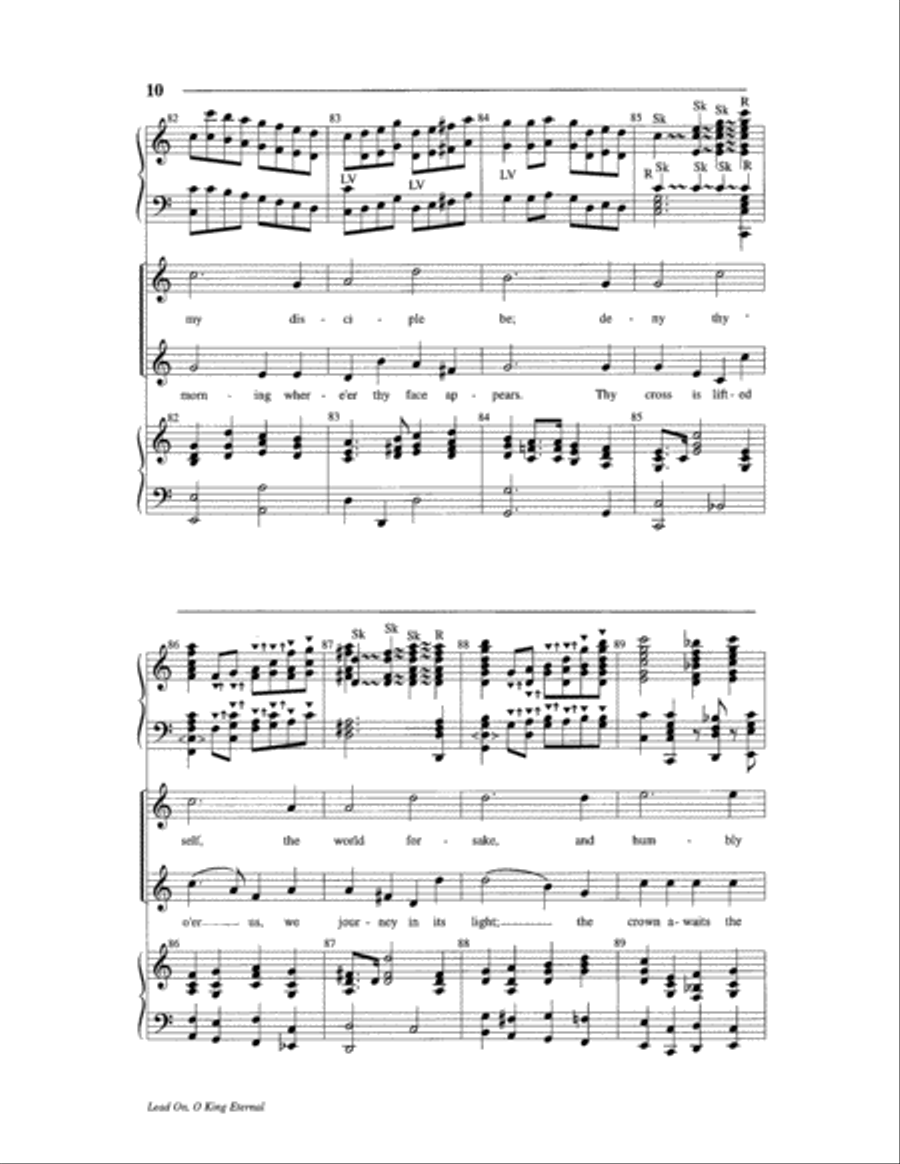 Lead On, O King Eternal 4-Part scores gallery preview page 10