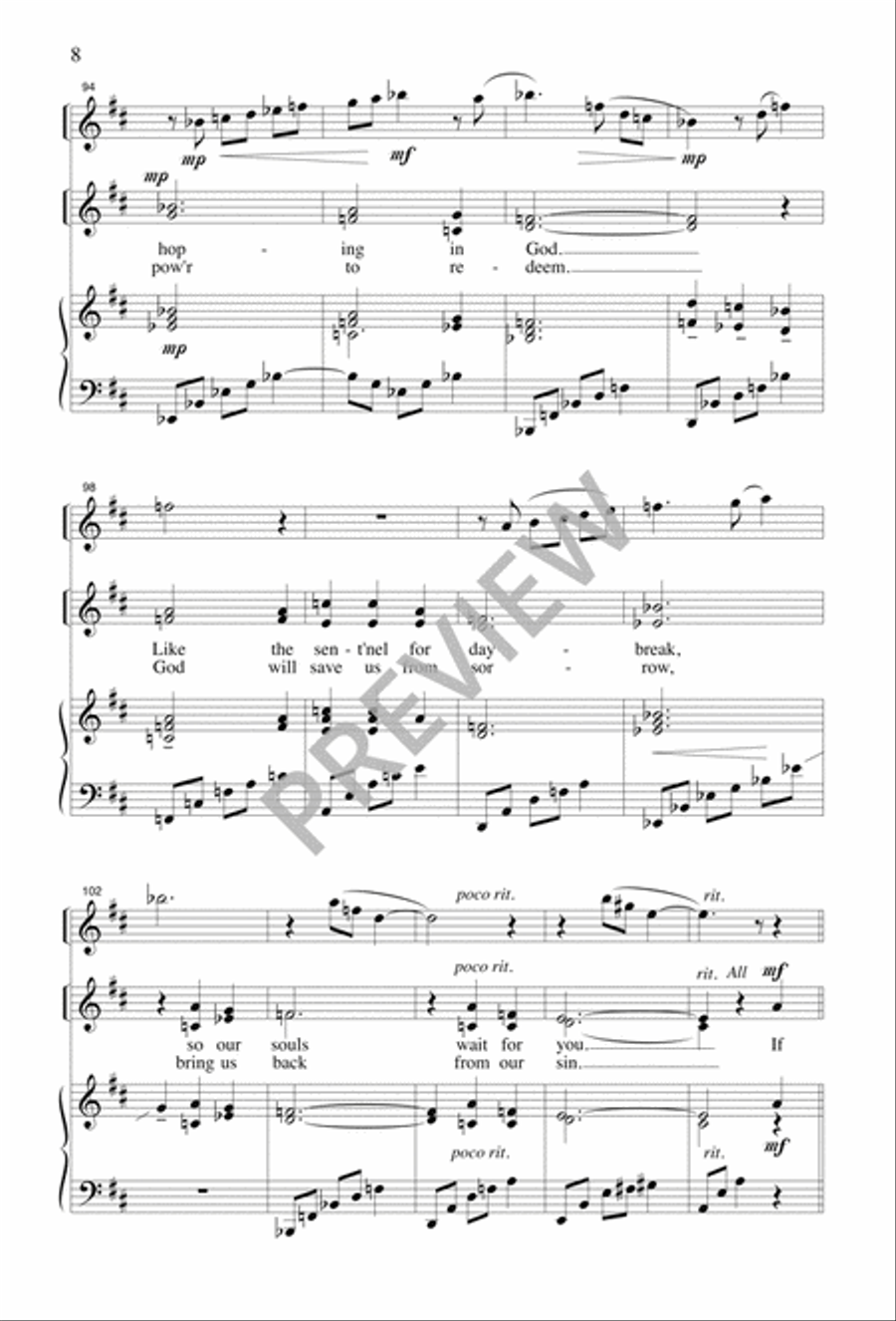 Psalm 130: If You, O God Psalm 130: If You, O God 2-Part scores gallery preview page 8
