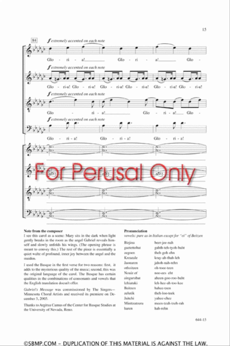 Gabriel's Message - SATB Octavo 4-Part scores gallery preview page 15