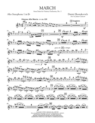 March from Suite for Variety Orchestra, No. 1 - Eb Alto Saxophone 1