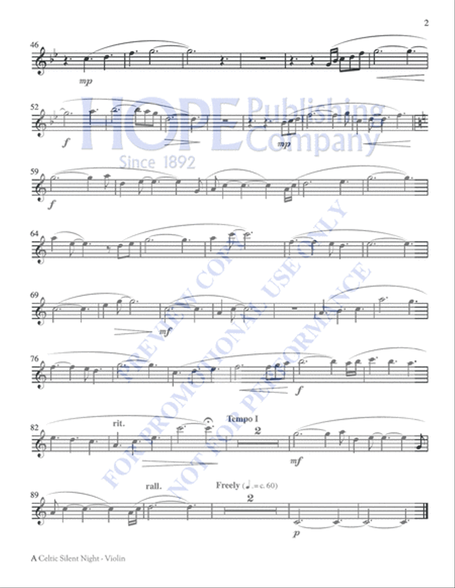 A Celtic Silent Night Choir scores gallery preview page 3