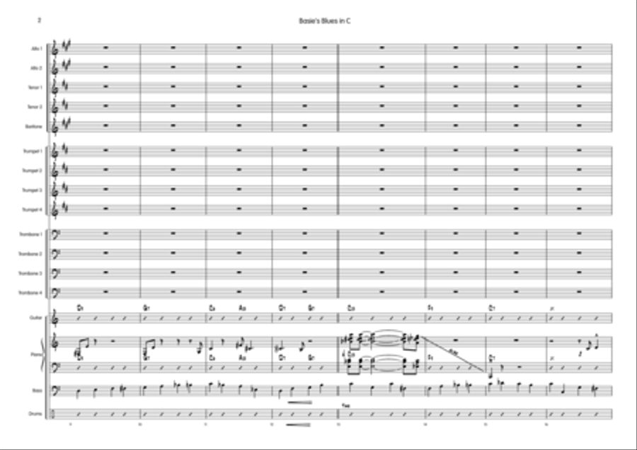 Basie's Blues In C Big Band scores gallery preview page 3