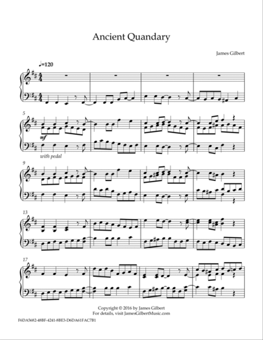 Ancient Quandary Ancient Quandary Piano Solo scores gallery preview page 2