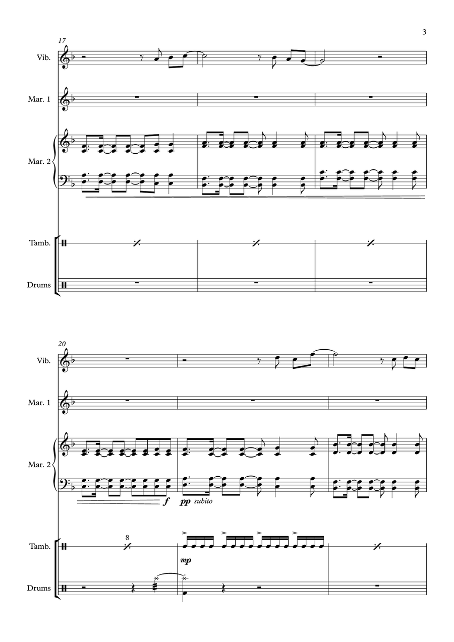 A Sky Full Of Stars Percussion Ensemble scores gallery preview page 5