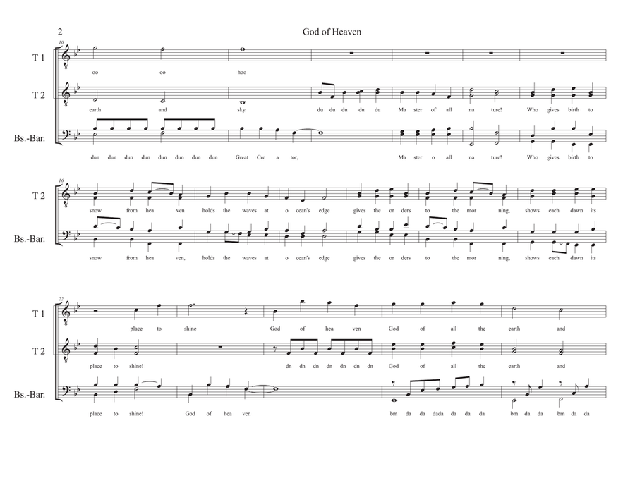 God Of Heaven TTBB scores gallery preview page 2