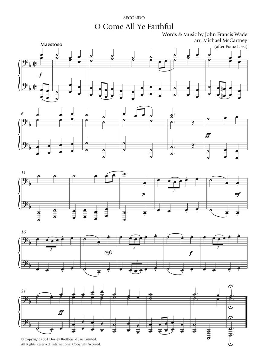 O Come All Ye Faithful O Come All Ye Faithful Piano Duet scores gallery preview page 1