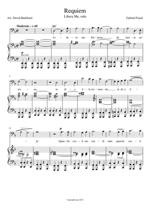 Fauré - Libera me domine - Arr. for Baritone solo (no choir)