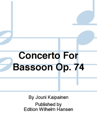 Book cover for Concerto For Bassoon Op. 74