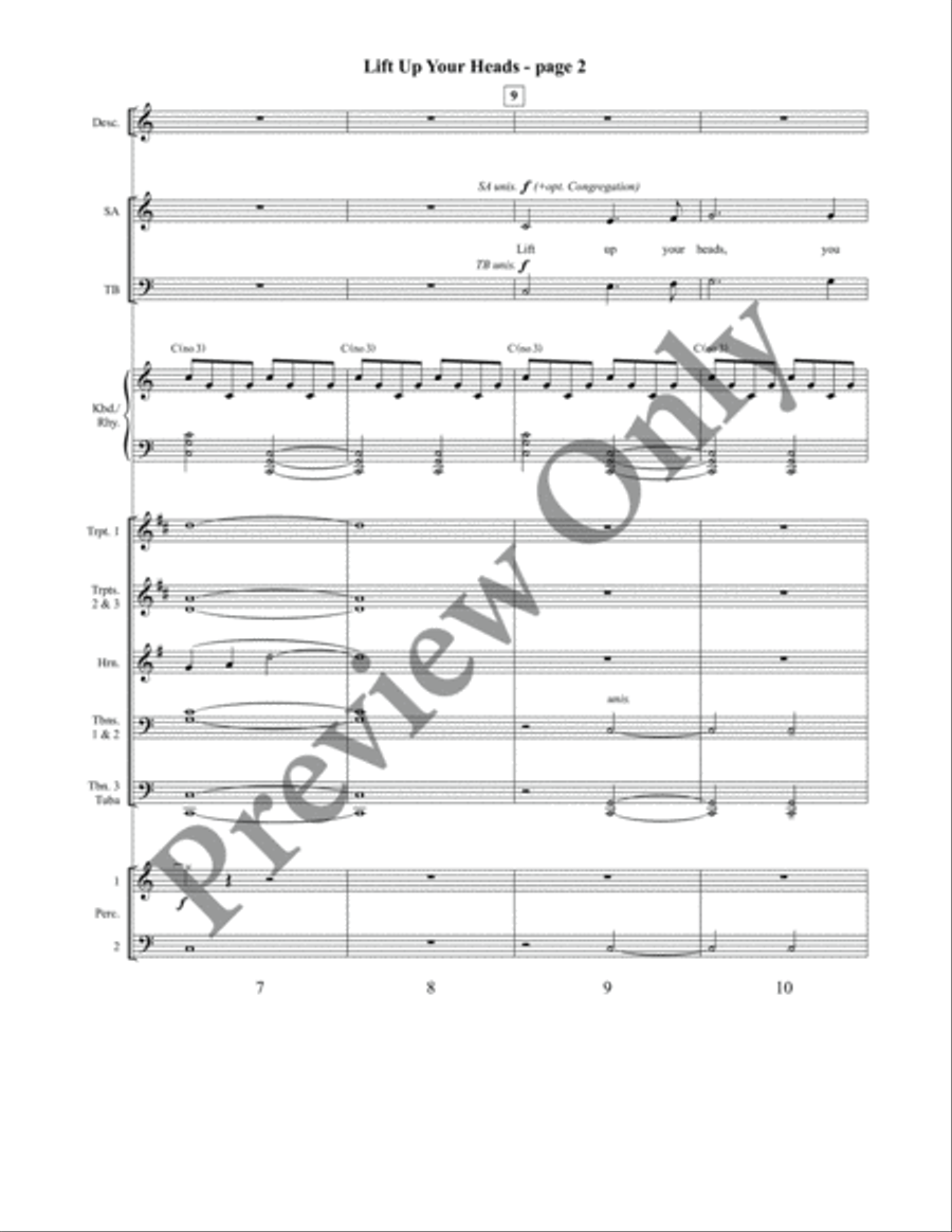 Lift Up Your Heads 4-Part scores gallery preview page 10