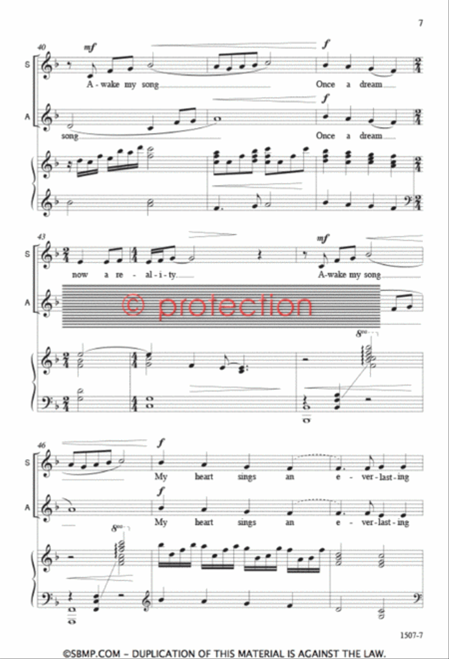 Awake My Song - SA Octavo SA scores gallery preview page 6