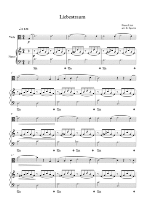 Liebestraum (Dream Of Love), Franz Liszt, For Viola & Piano