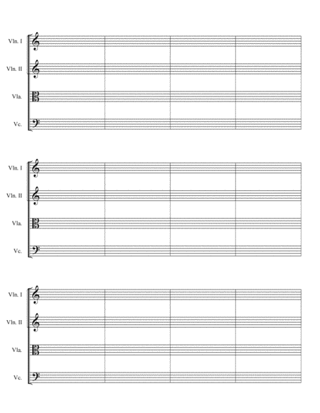 MANUSCRIPT PAPER for String Quartet (Letter)